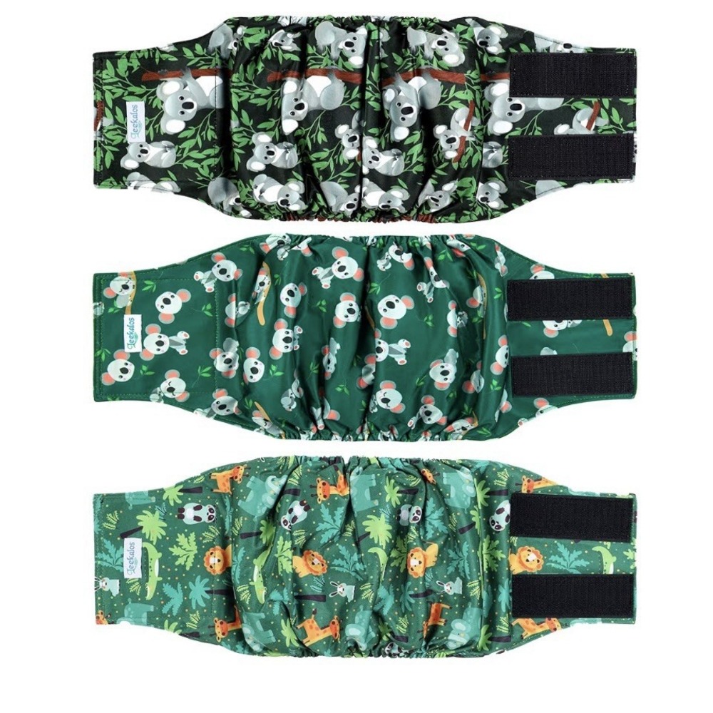 3 Pack Dog Diapers Male‎ Reusable, High Absorbing Washable Dog Wraps, Size SMALL